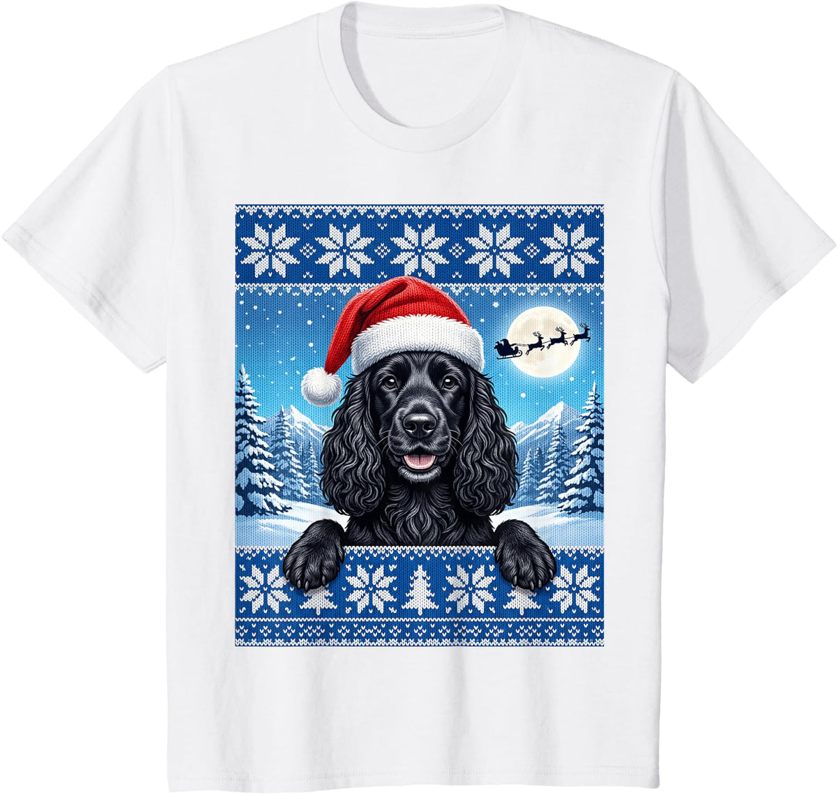Black Cocker Spaniel Dog T-Shirt - White