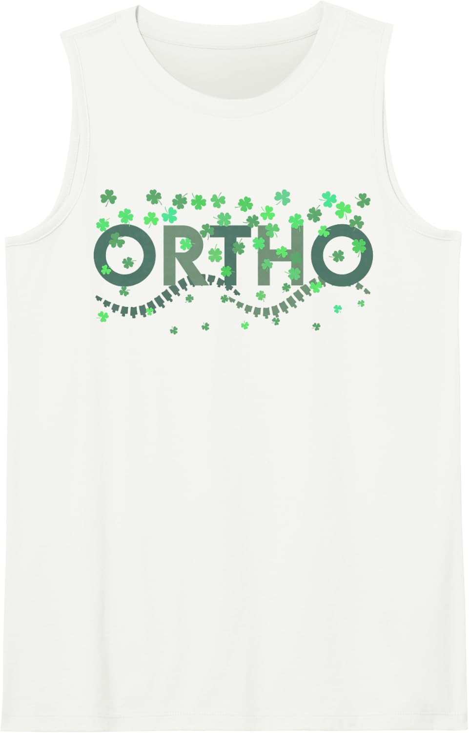Ortho Nurse St. Patrick's Day Orthopedic Department Squad Sleeveless Tank Top - White