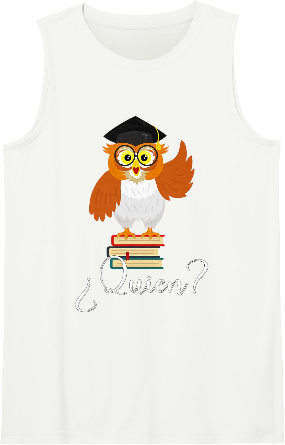 Spain Spanish Teacher ¿Quien? Sleeveless Tank Top - White