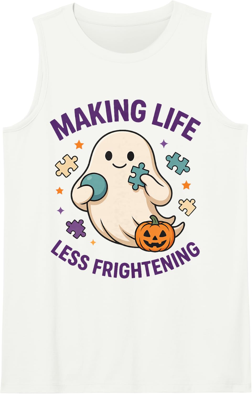 Halloween Occupational Therapist - Making Life Less Frighten Sleeveless Tank Top - White