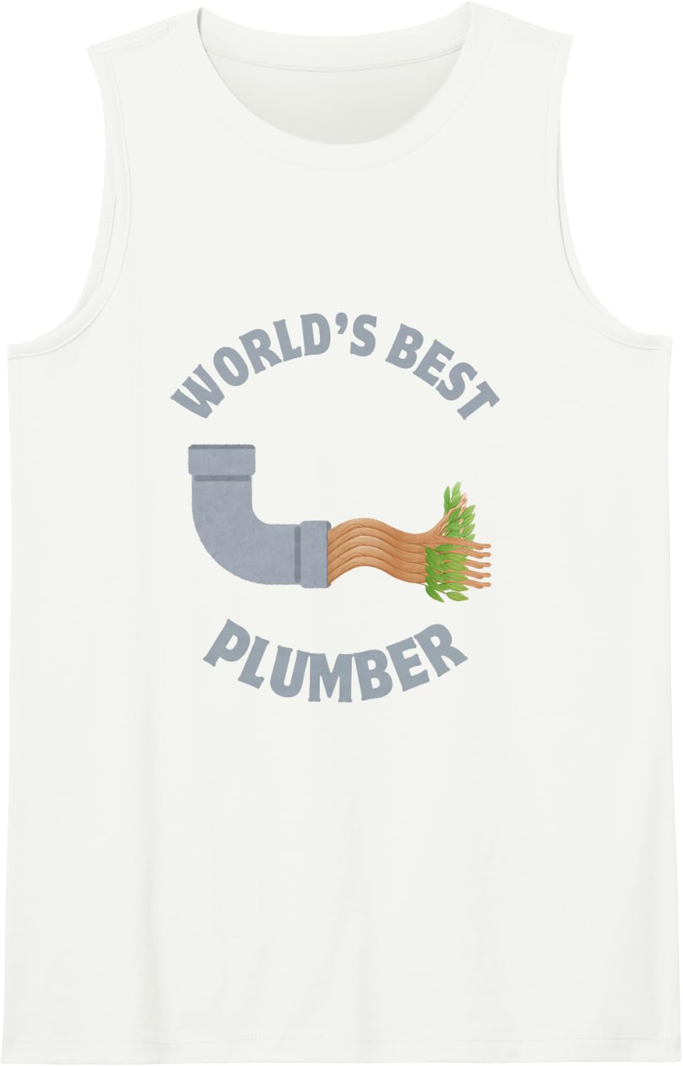 World's Best Plumber Funny Sleeveless Tank Top - White