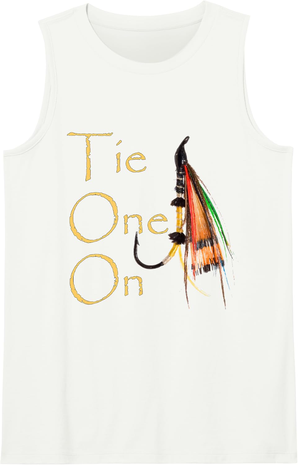 Tie One On Fly Fishing Sleeveless Tank Top - White