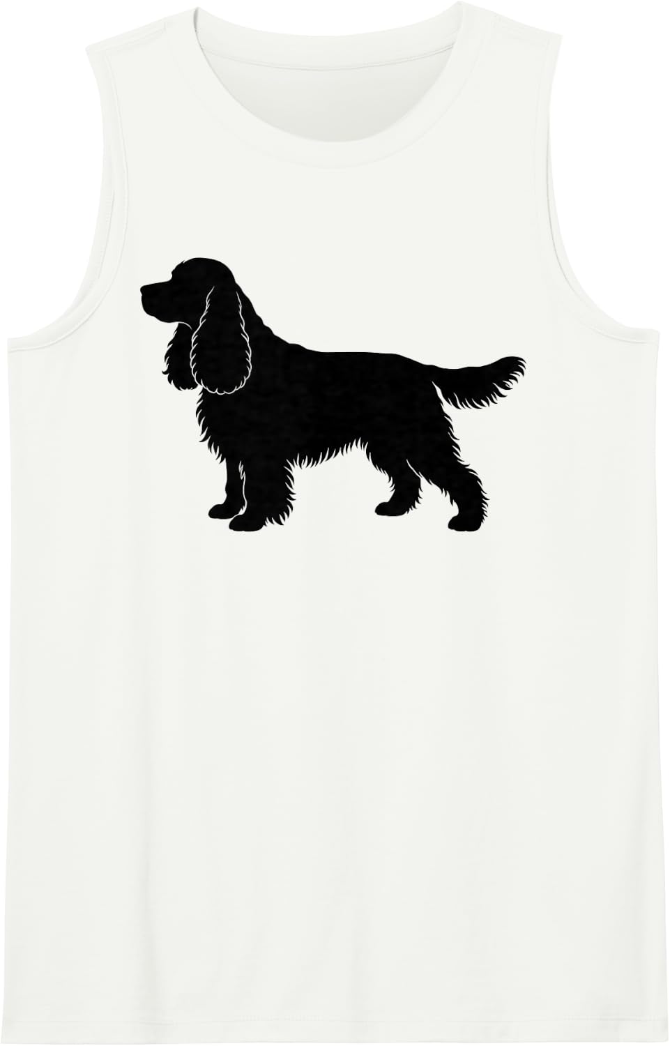 Cocker Spaniel Dog Silhouette Rescue Lover Sleeveless Tank Top - White