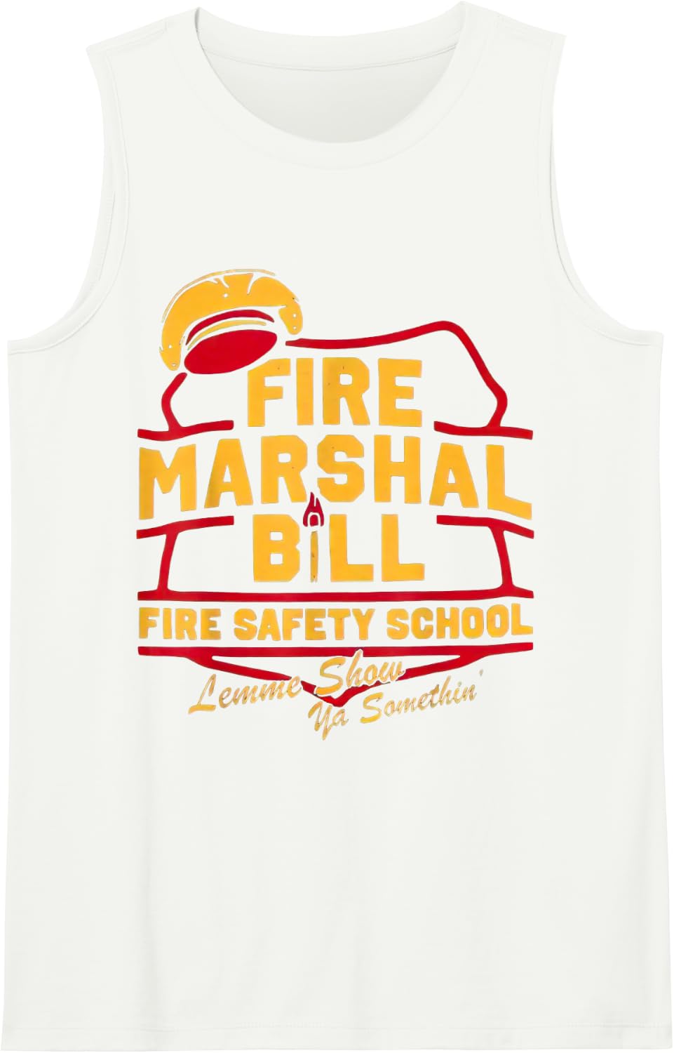 Fire Marshal Bill Safety School Funny Firefighter Sleeveless Tank Top - White