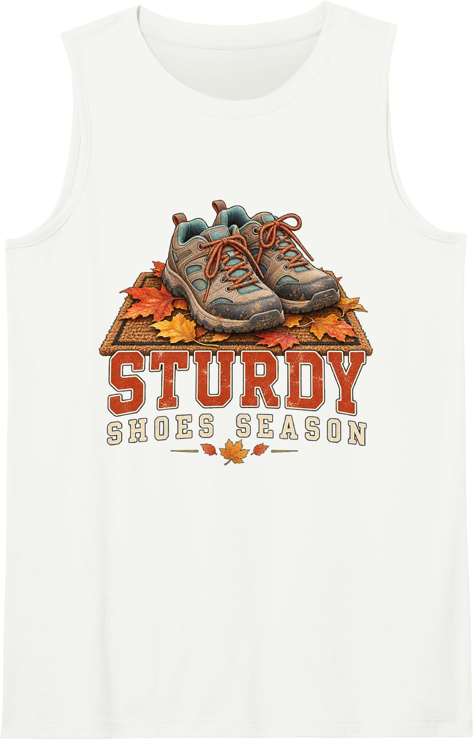 Sturdy Shoes Season Physical Therapy Graphic Sleeveless Tank Top - White
