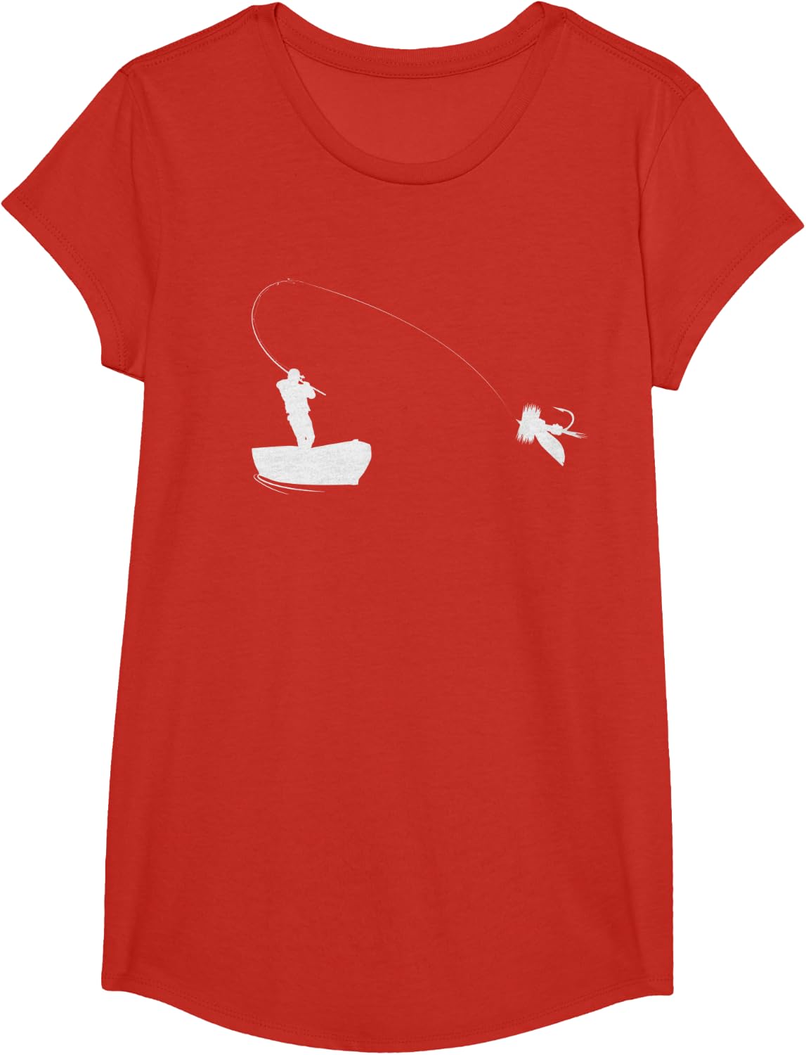Angler Fishing T-Shirt - Girls Red