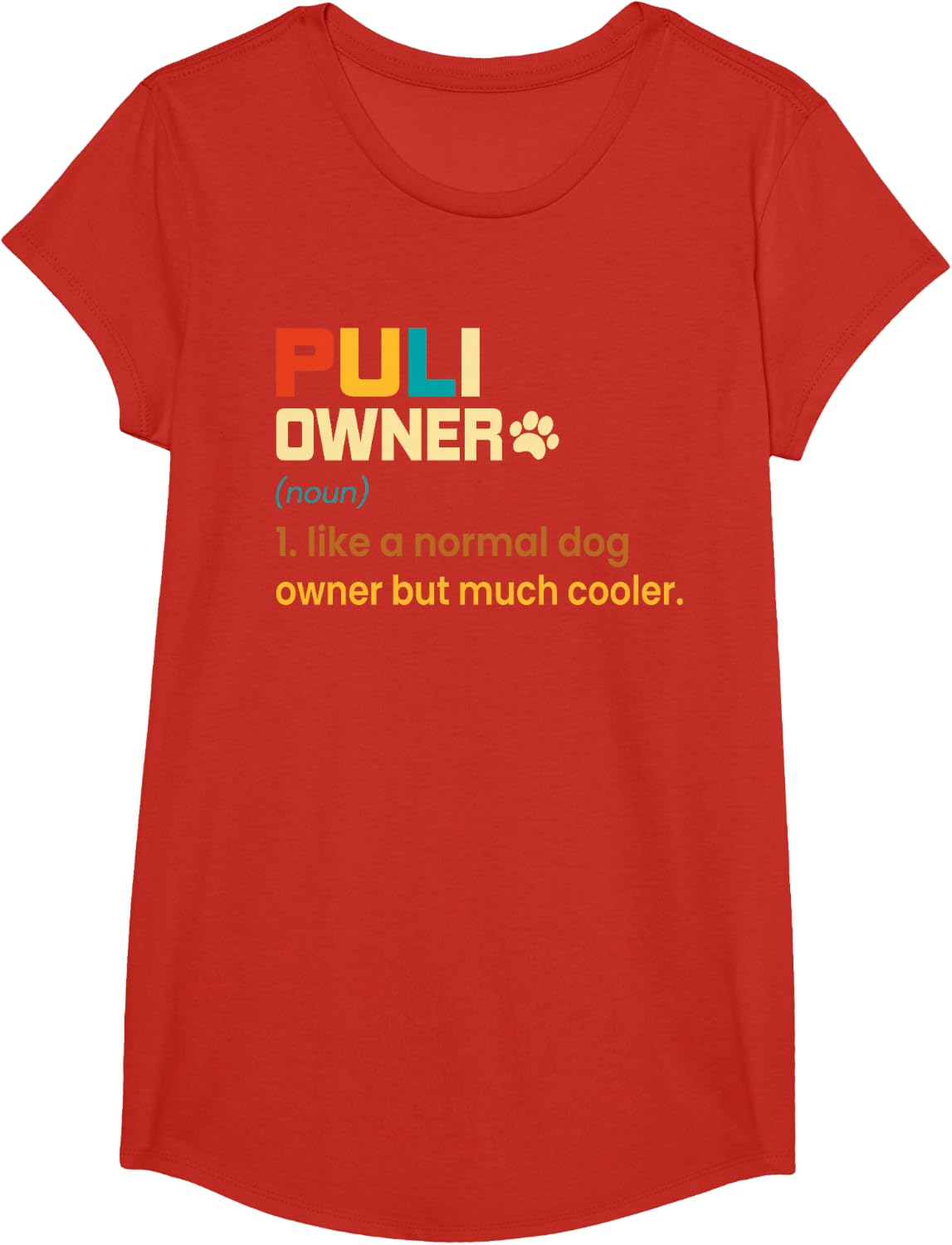 Funny Puli Vintage Retro Dog Mom Dad Owner Puli Dog T-Shirt - Girls Red
