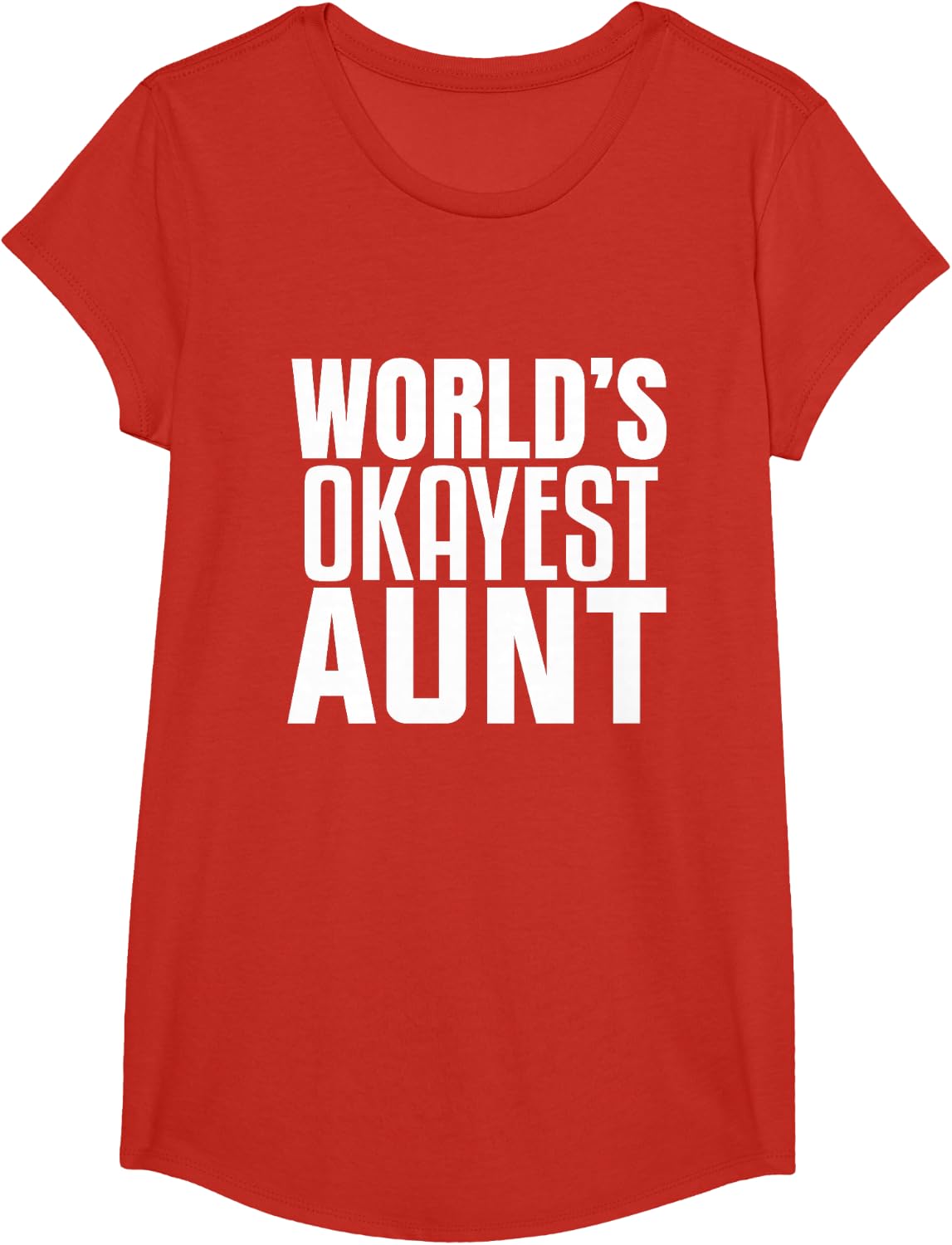 Worlds Okayest Aunt funny for Auntie T-Shirt - Girls Red