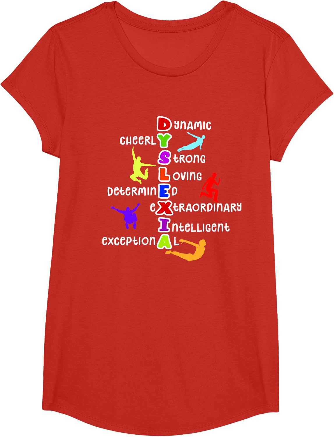 Dyslexia Awareness with Meaning - Cute Dyslexia T-Shirt - Girls Red