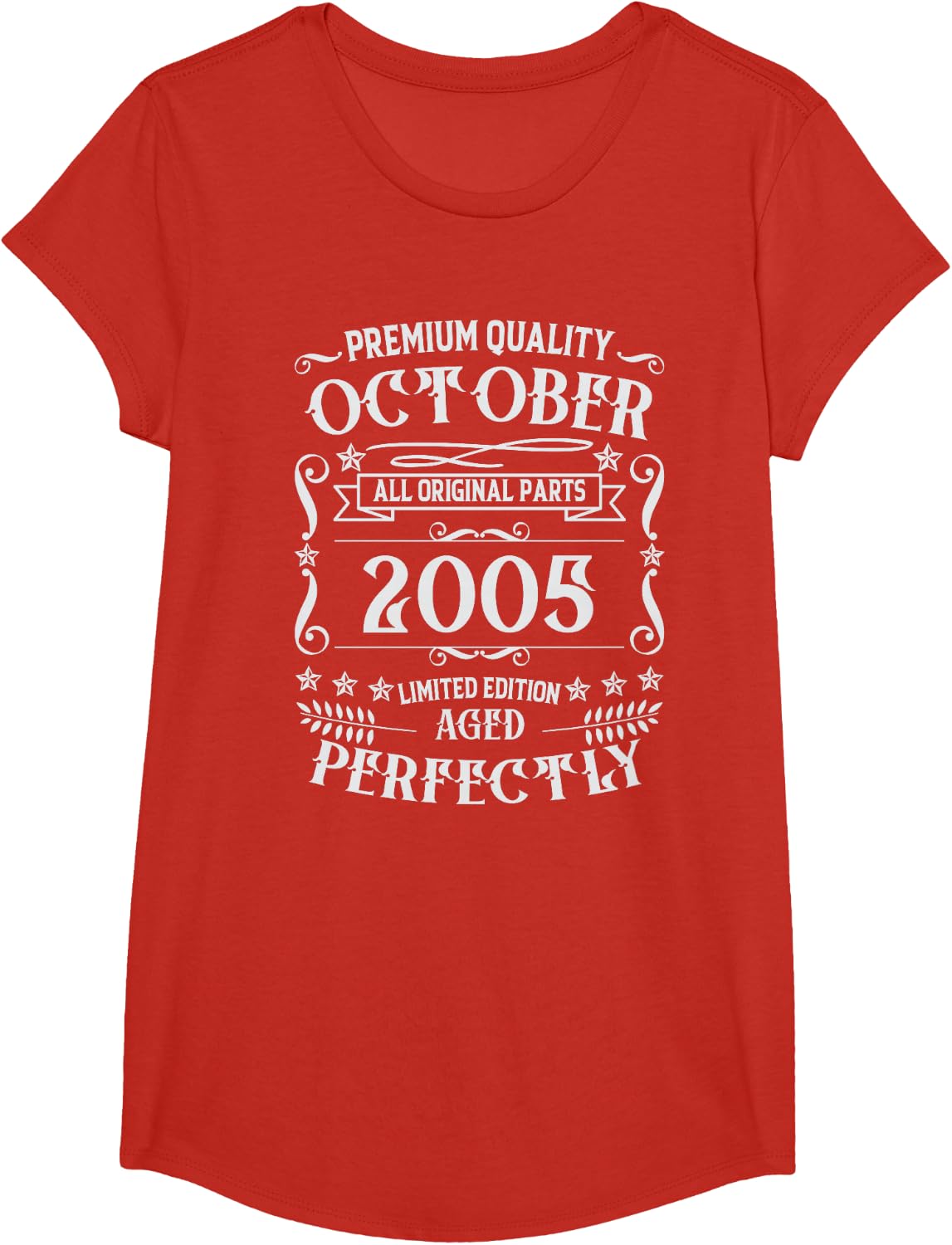 Awesome 21st Birthday Legends were Born in October 2005 T-Shirt - Girls Red