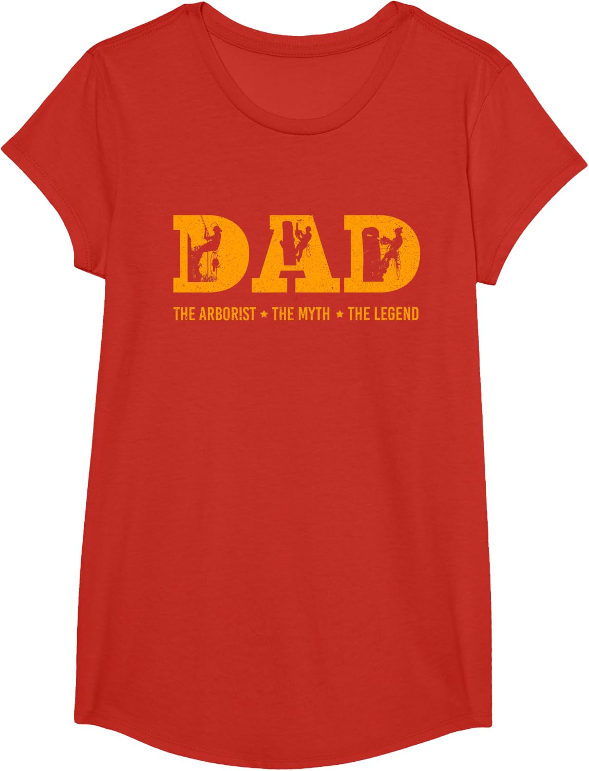Dad Arborist Myth Legend Funny Fathers Day Gifts T-Shirt - Girls Red