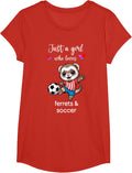 Ferret Soccer Shirt Girls Cute Ferret Soccer T-Shirt - Girls Red