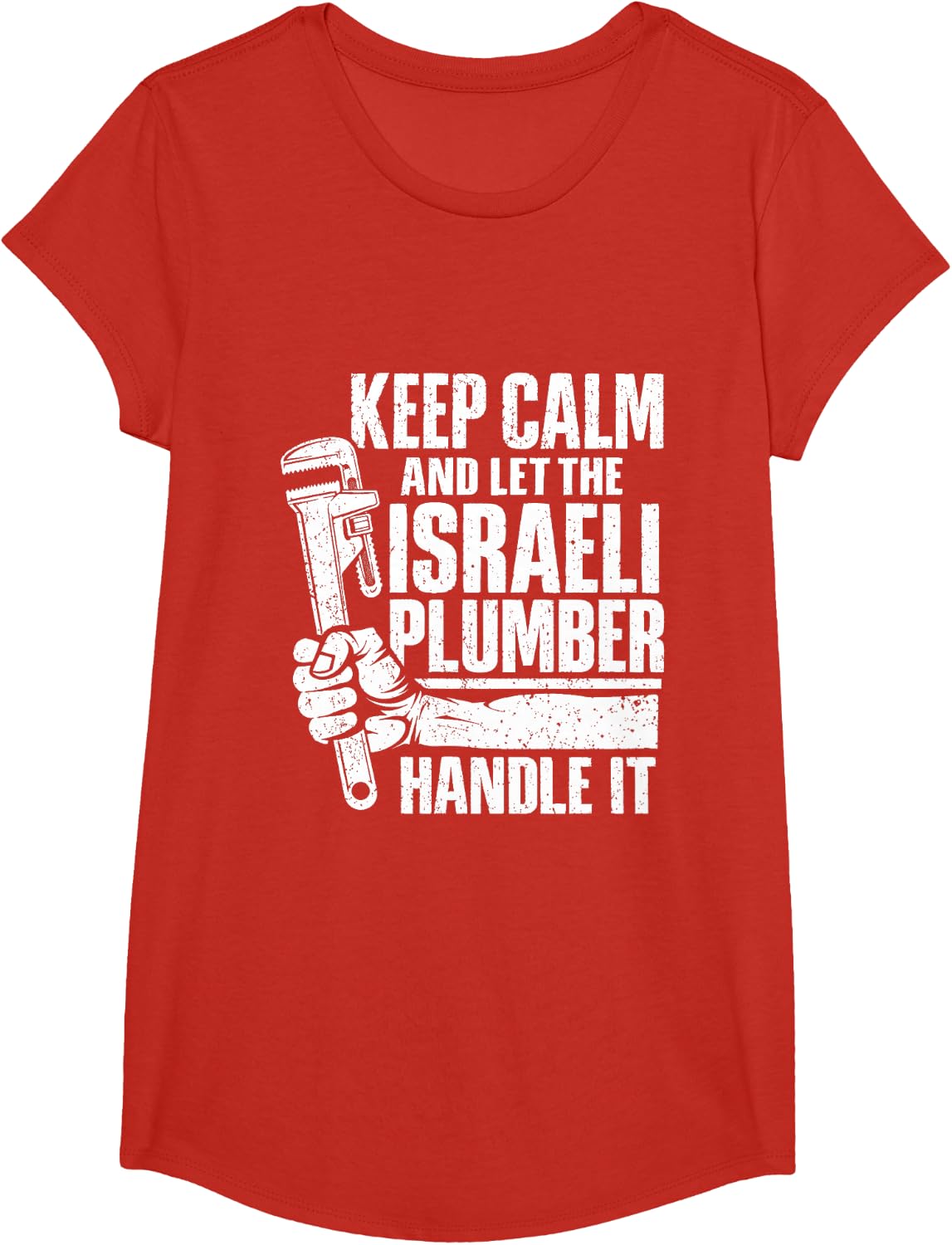 Keep Calm Let The Israeli Plumber Handle It Modern Heroes T-Shirt - Girls Red