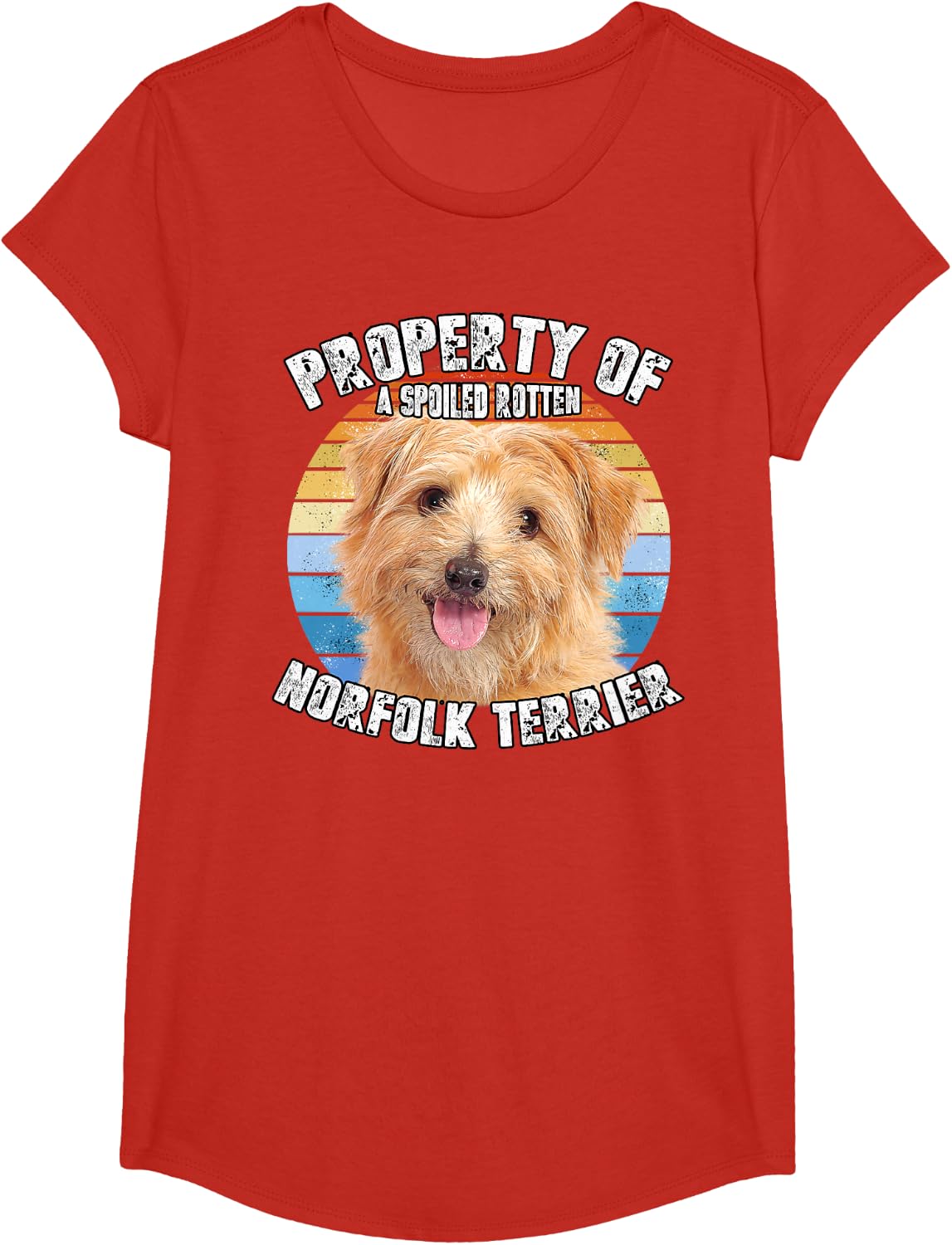 Norfolk Terrier Retro Property Of T-Shirt - Girls Red