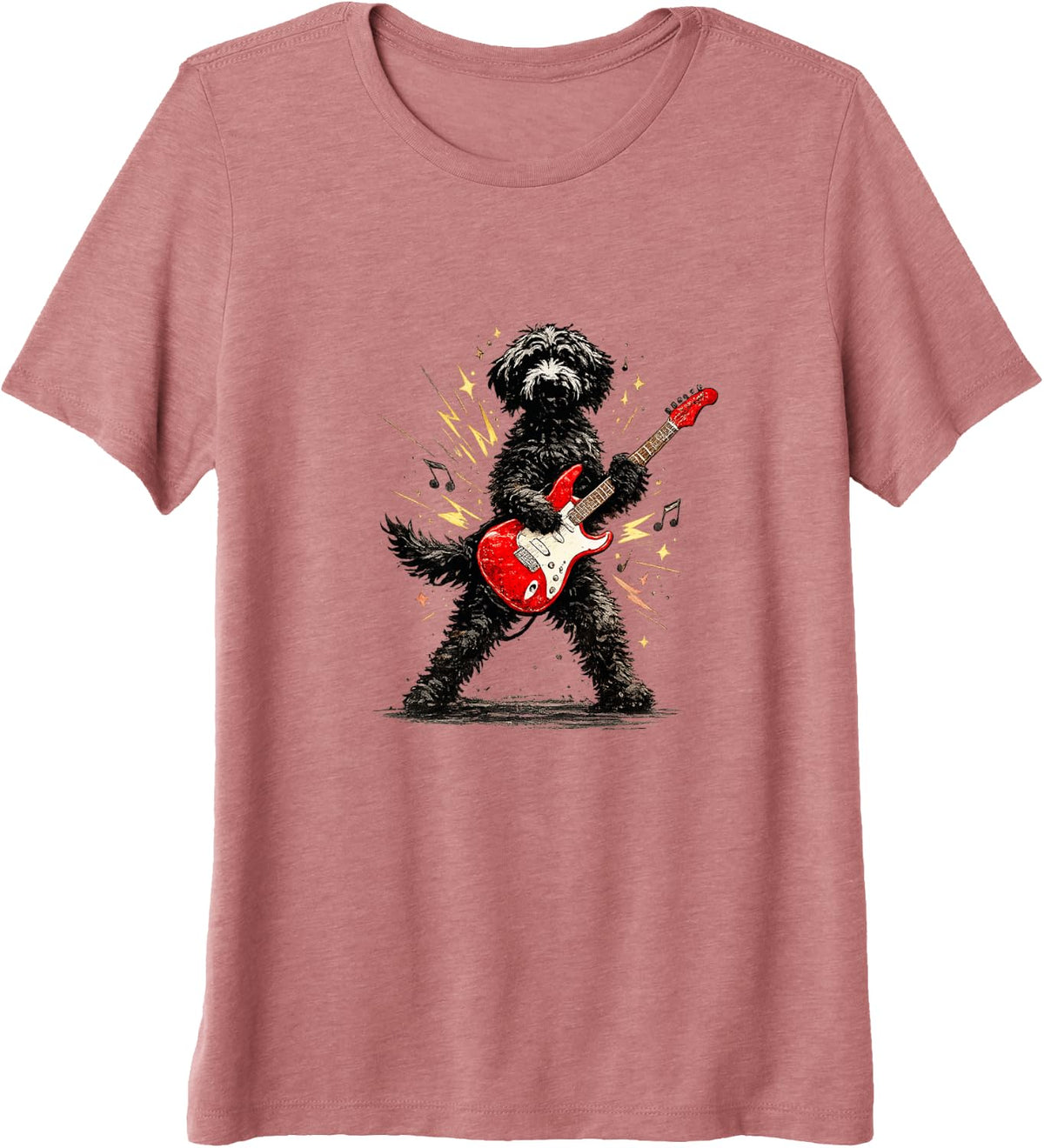 Goldendoodle Rock | Funny Doodle Mom | Doodle Dad Rock Style Premium Tri-Blend T-Shirt - Mauve