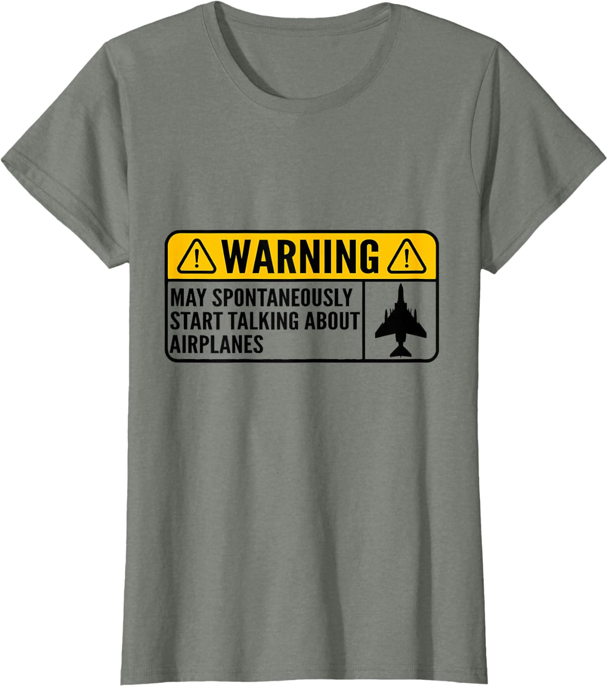 Warning May Spontaneously Talk About F-4 Phantom II Aircraft T-Shirt - Olive Heather