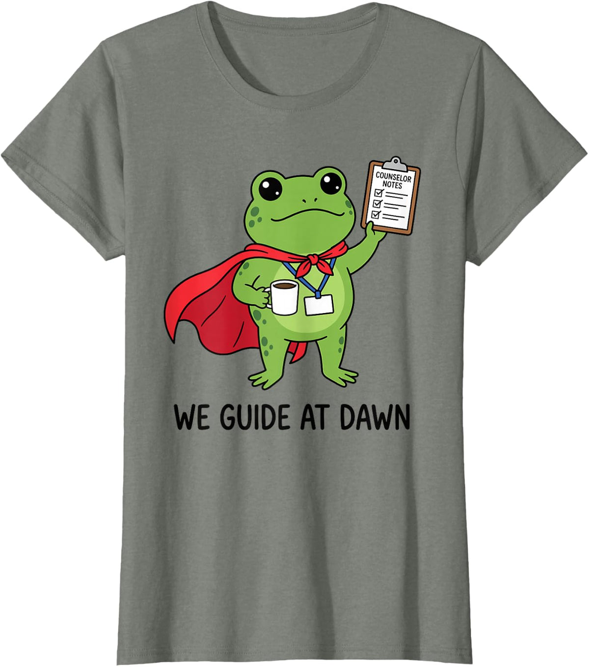 School Counselor We Guide At Dawn T-Shirt - Olive Heather