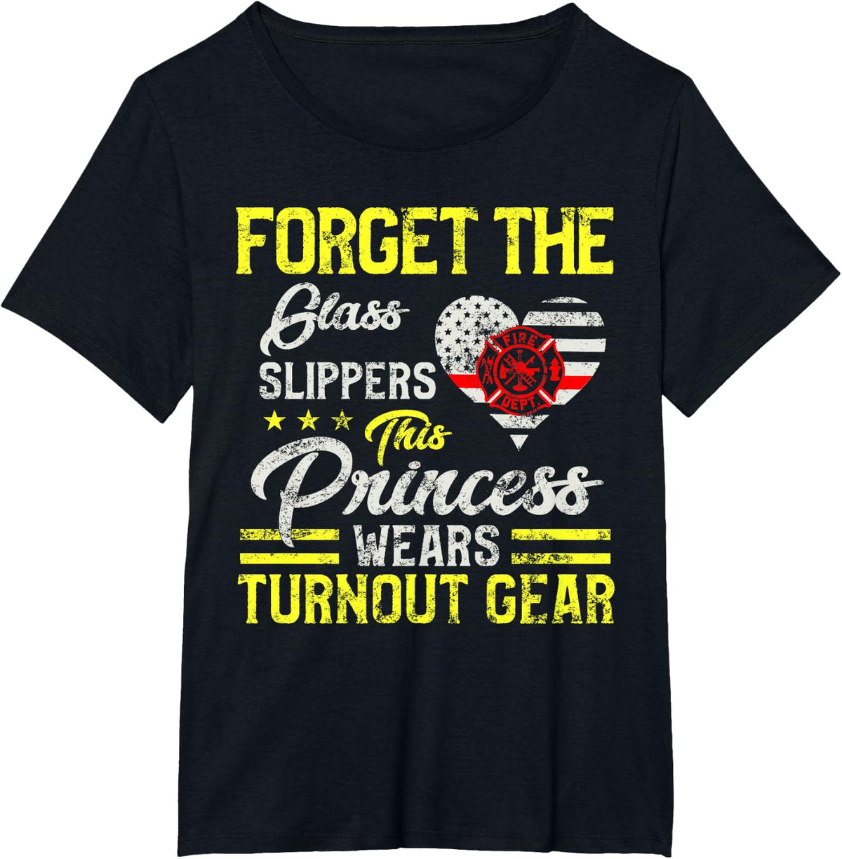 This Princess Wears Fire Turnout Gear Female firefighter T-Shirt - Black