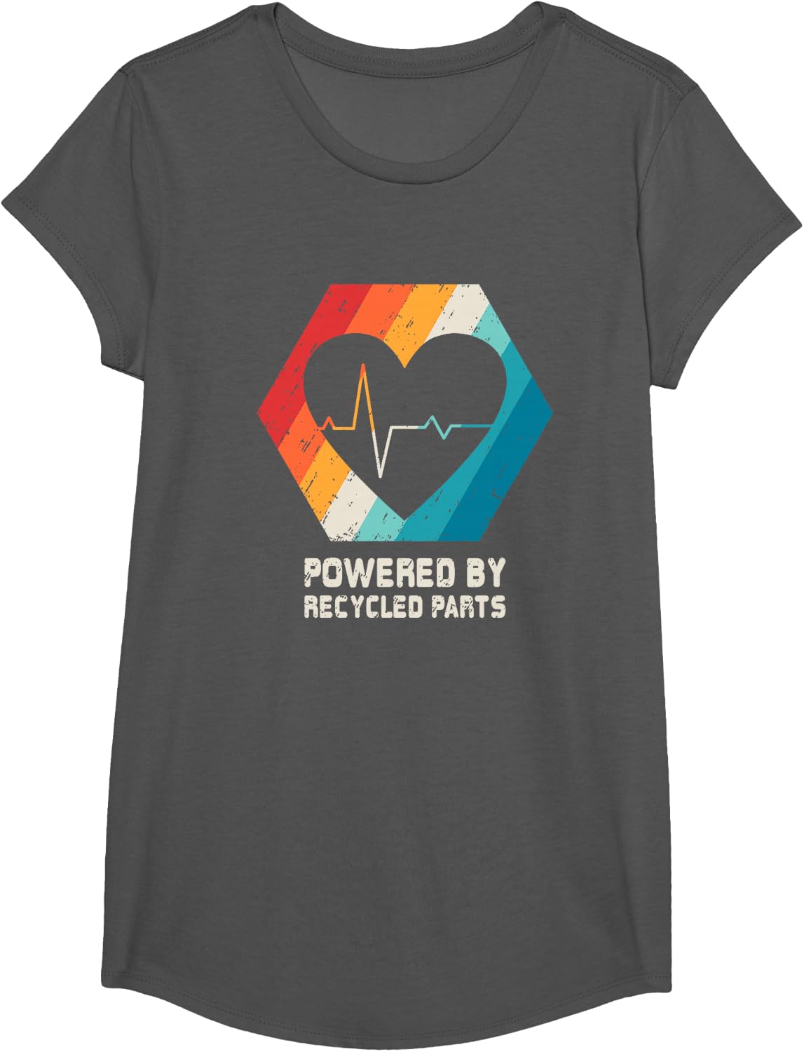 Heart Transplant T Shirt Organ Recipient Survivor Gift T-Shirt - Girls Asphalt Grey