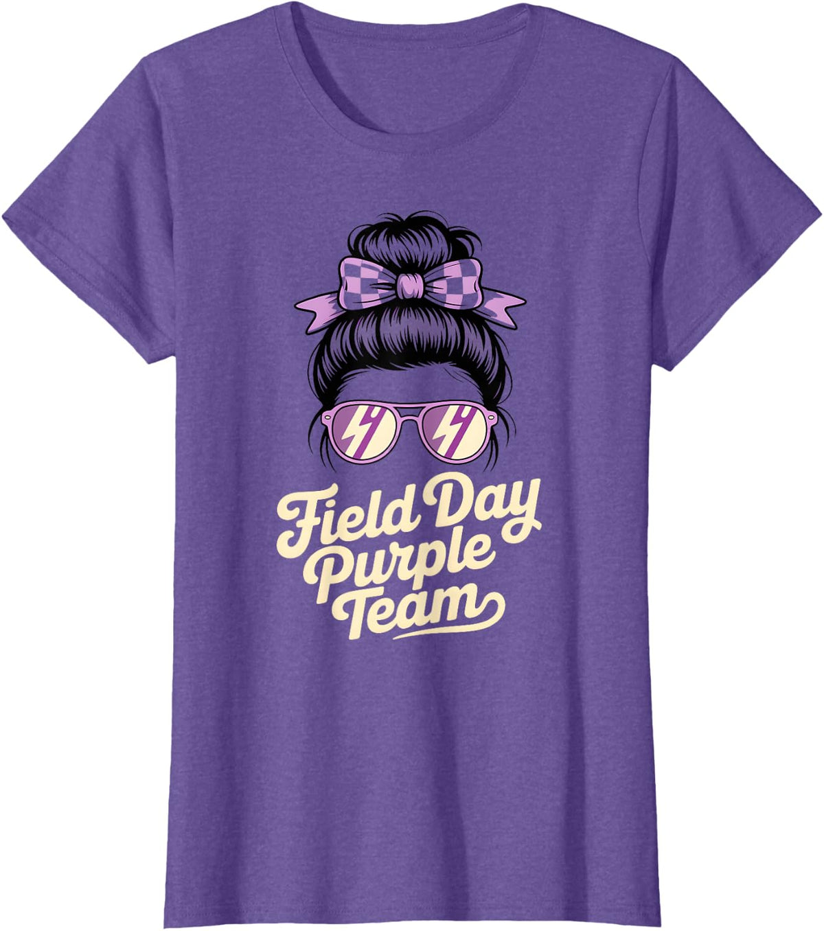Field Day Purple Team Spirit Week Run Fun Support High T-Shirt - Purple Heather