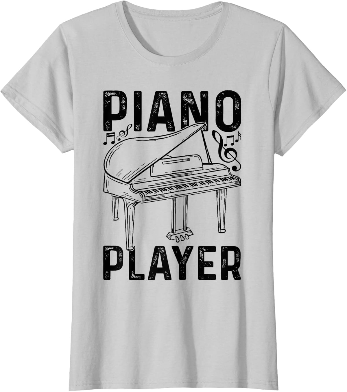 Piano Player - Playing Piano Pianist T-Shirt - Silver Grey