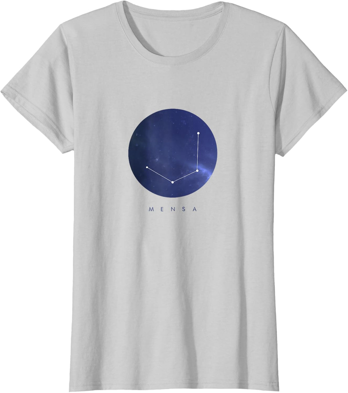 Mensa Constellation T-Shirt - Astronomy Space Tee - Silver Grey