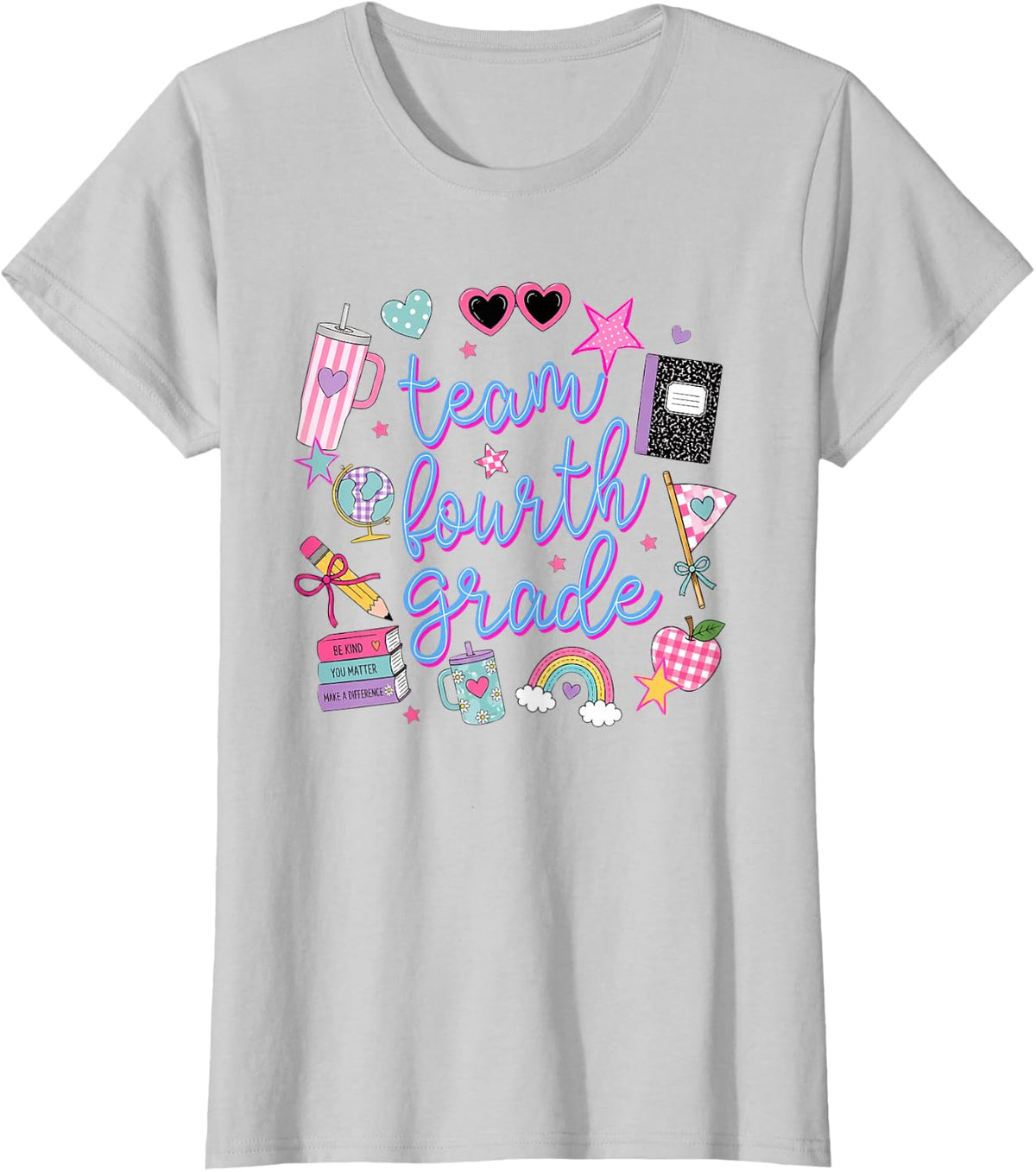 Team Fourth Grade Back to School Teachers Students Kids T-Shirt - Silver Grey