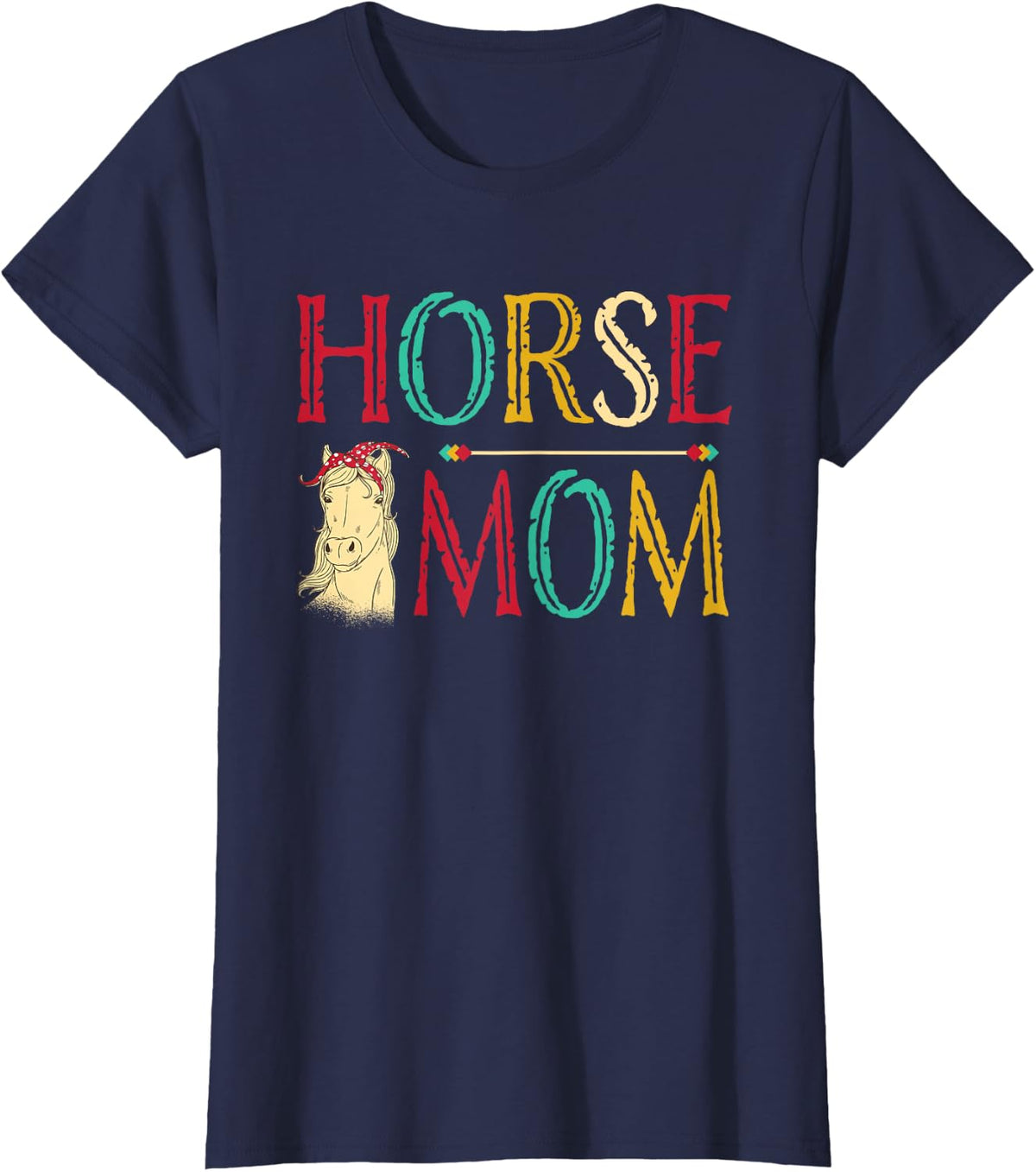 Vintage Horse Graphic - Equestrian Mom - Cute Horse Riding T-Shirt - Navy Blue
