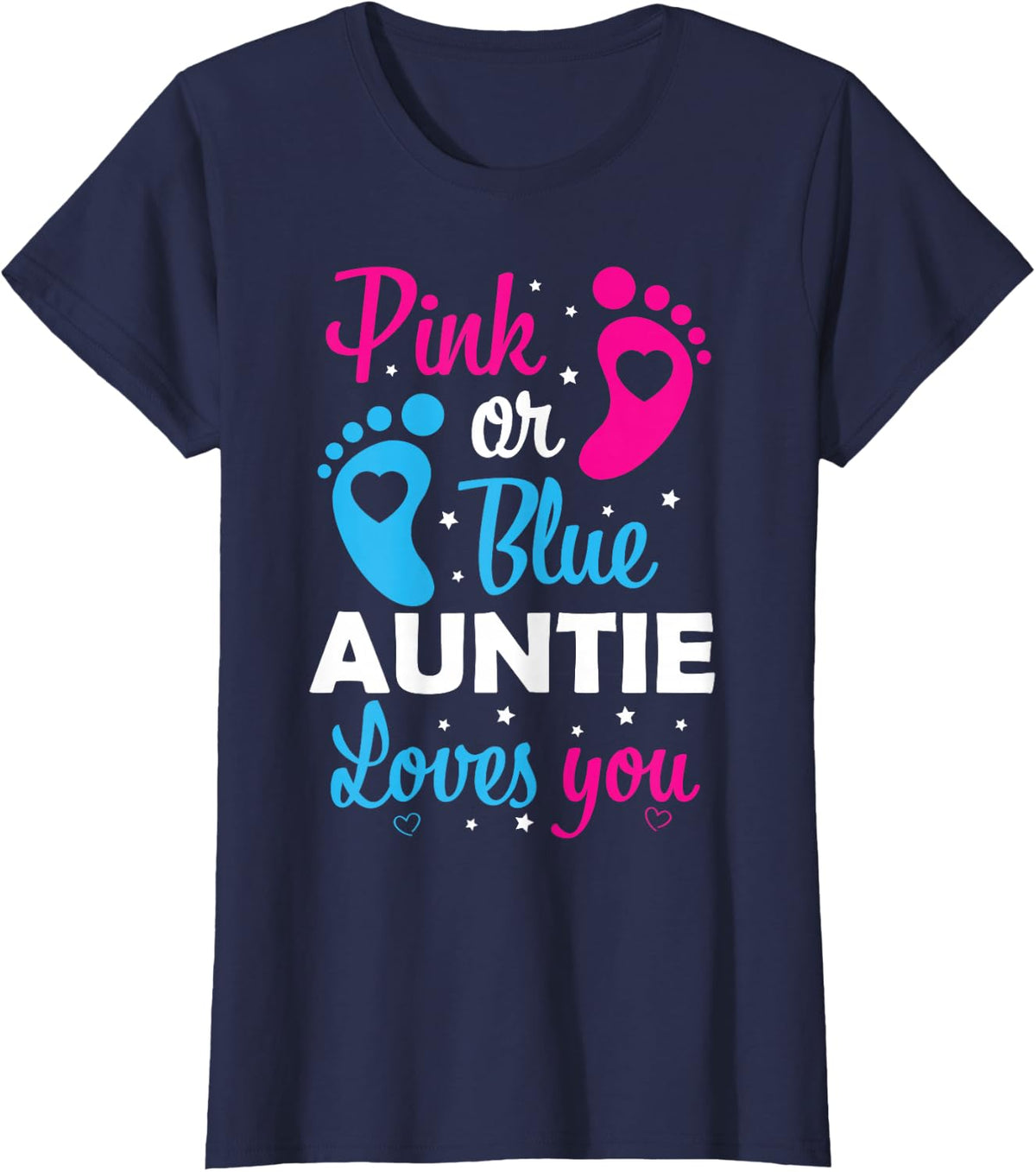 Gender Reveal Aunt Family T-Shirt - Navy Blue