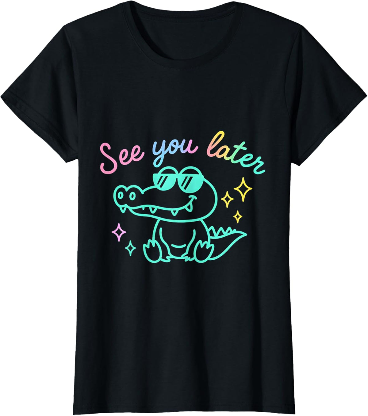 See You Later Teacher Summer Alligator Last Day Of School T-Shirt - Black