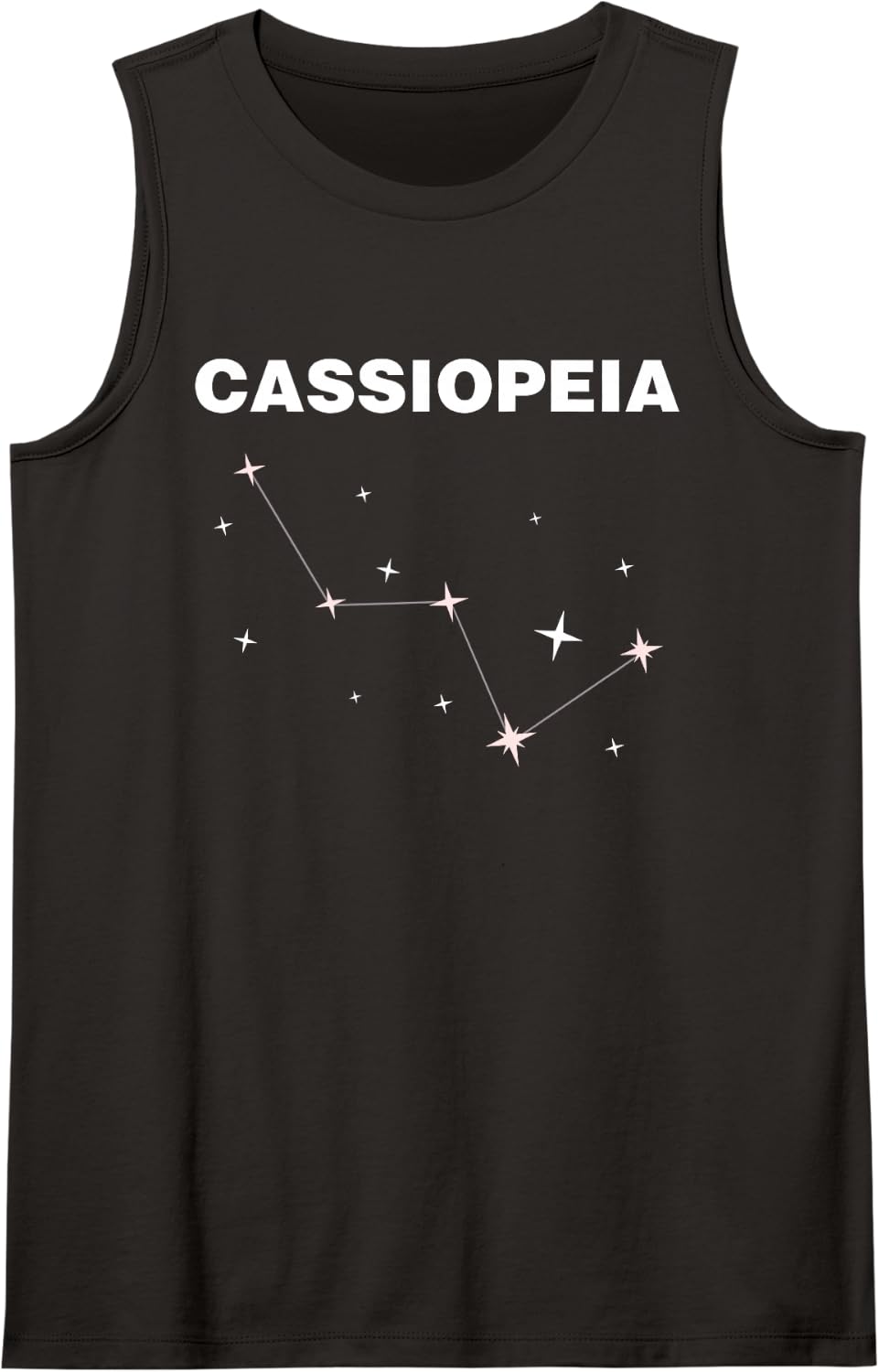 Cassiopeia Star Constellation for Stargazer Astronomy Sleeveless Tank Top - Black