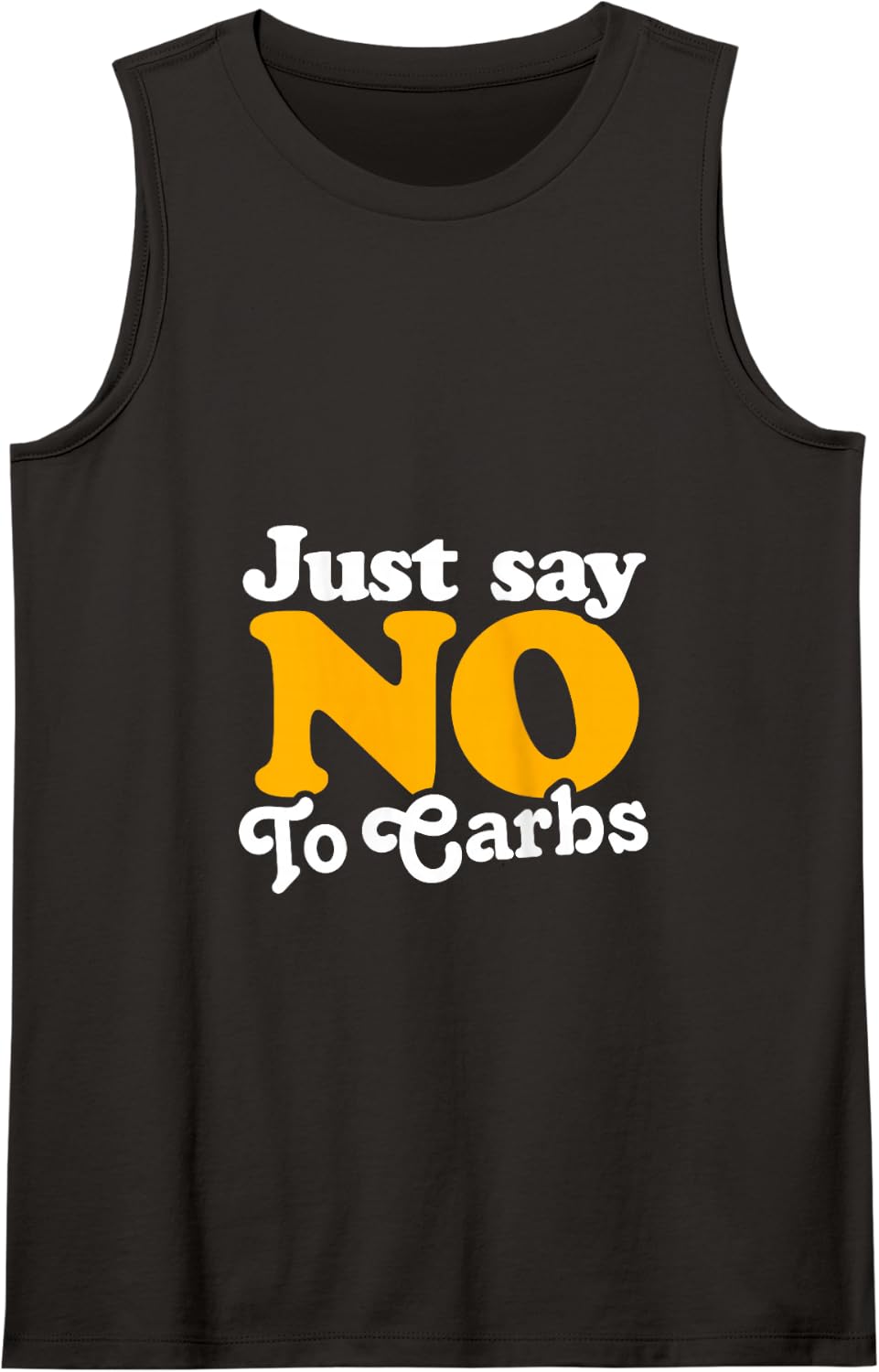Just Say "No" To Carbs Funny, Retro Low Carb Design Tank Top - Black