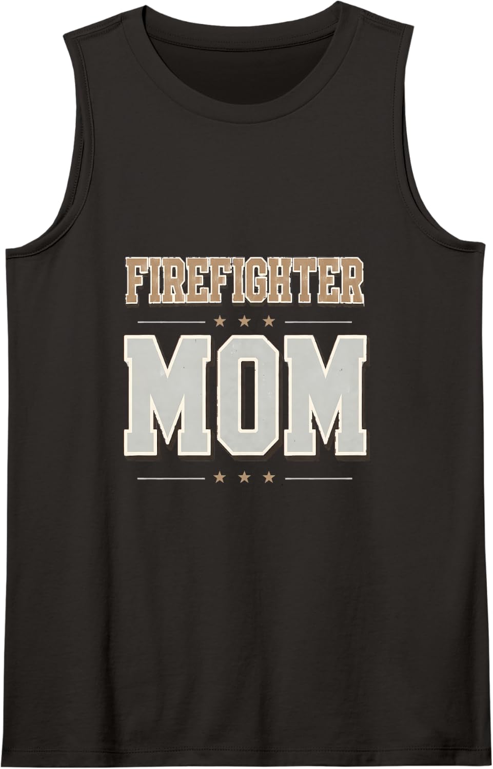 Firefighter Mom Fire Truck Fire Department Wee Woo Thin Red Sleeveless Tank Top - Black