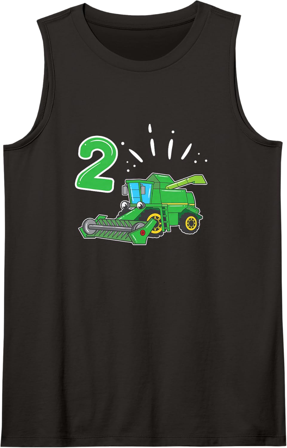 Farmer Bauer Combine Harvester 2 Years Children's Birthday Sleeveless Tank Top - Black