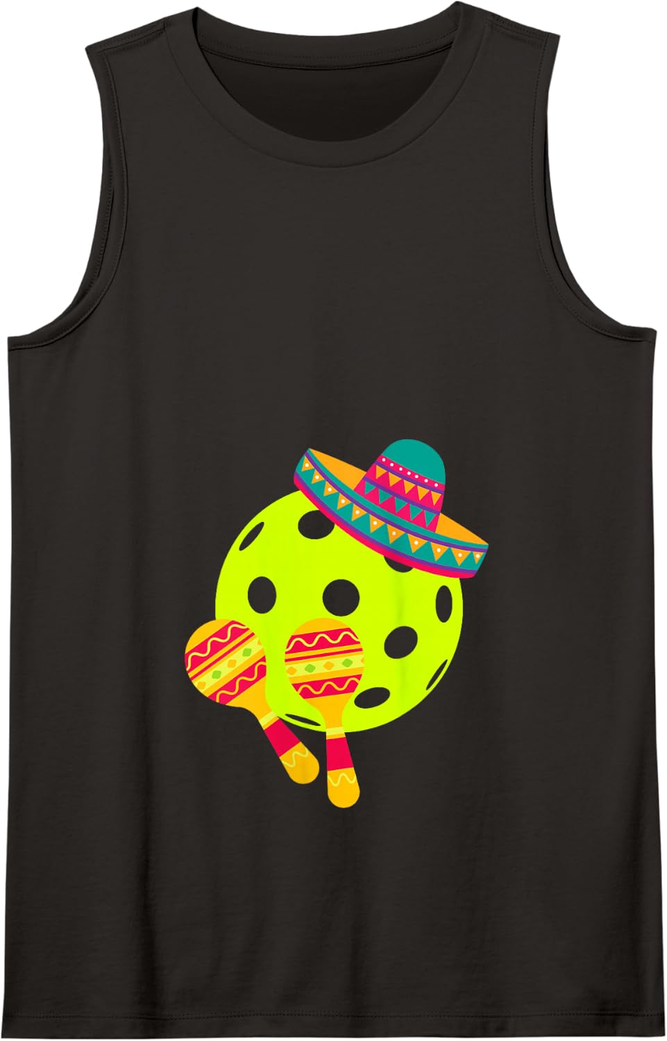 Cinco De Mayo Pickleball Sombrero and Maracas Tank Top - Black