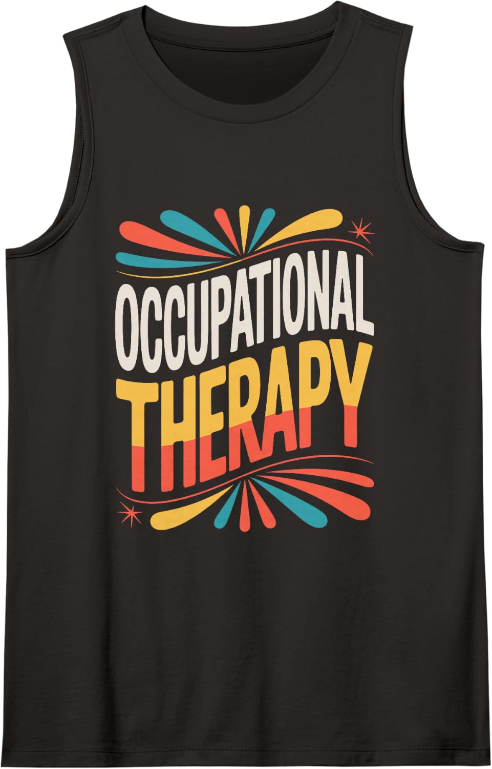 Occupational Therapy Tools Sketch Design Sleeveless Tank Top - Black