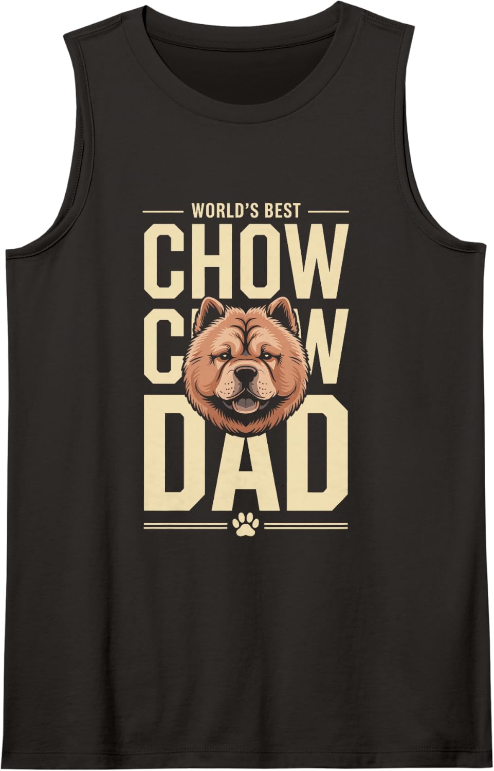 World's Best Chow Chow Dad Owner Lover Sleeveless Tank Top - Black