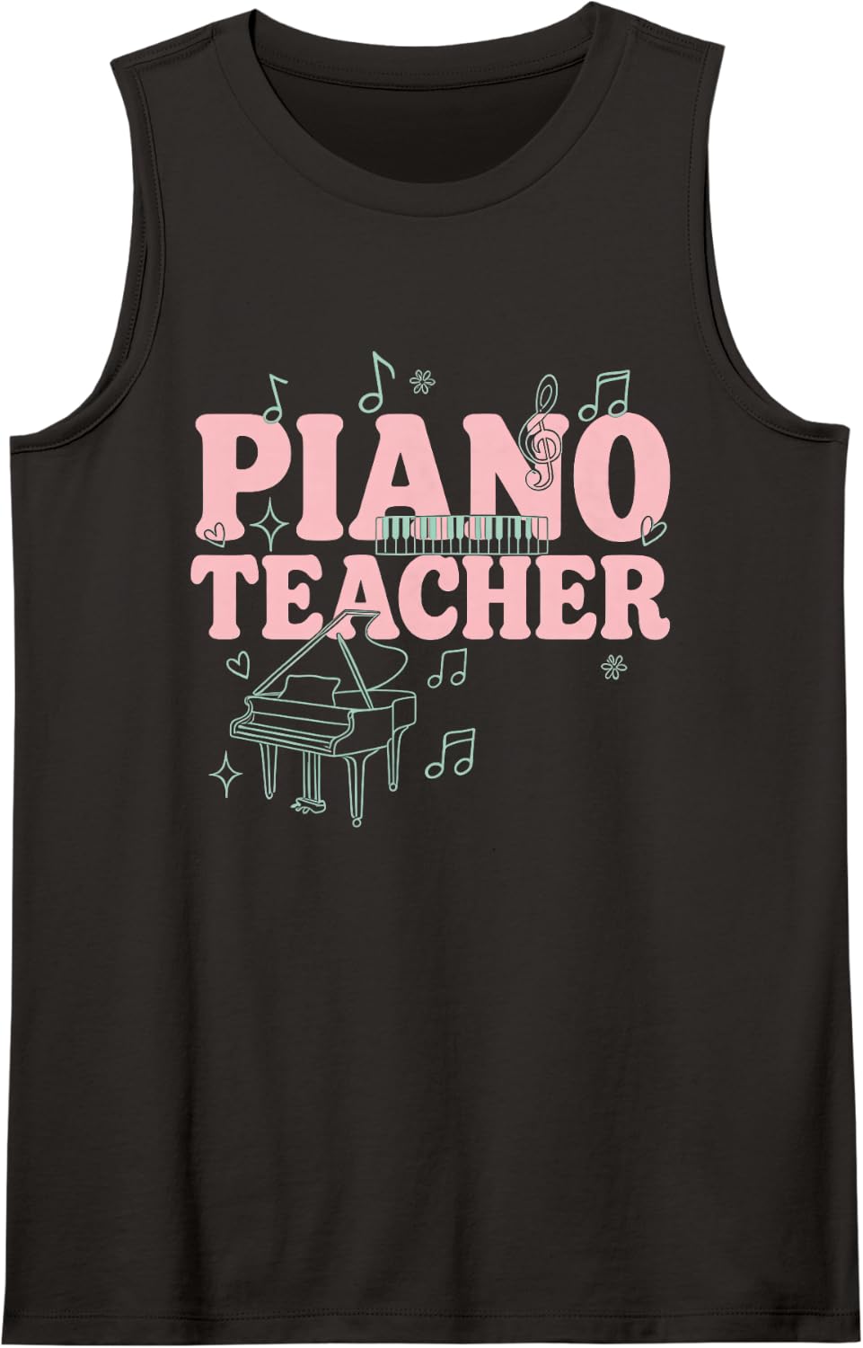Piano Pianist Play Piano Player Sleeveless Tank Top - Black