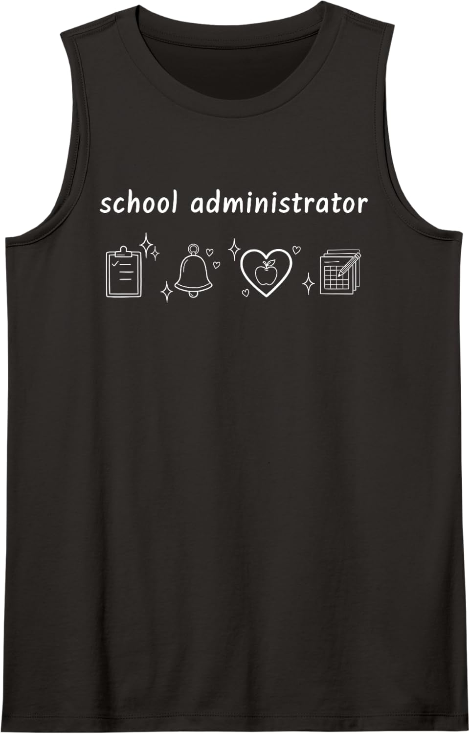 School Administrator Educational Assistant Principal Admin Sleeveless Tank Top - Black