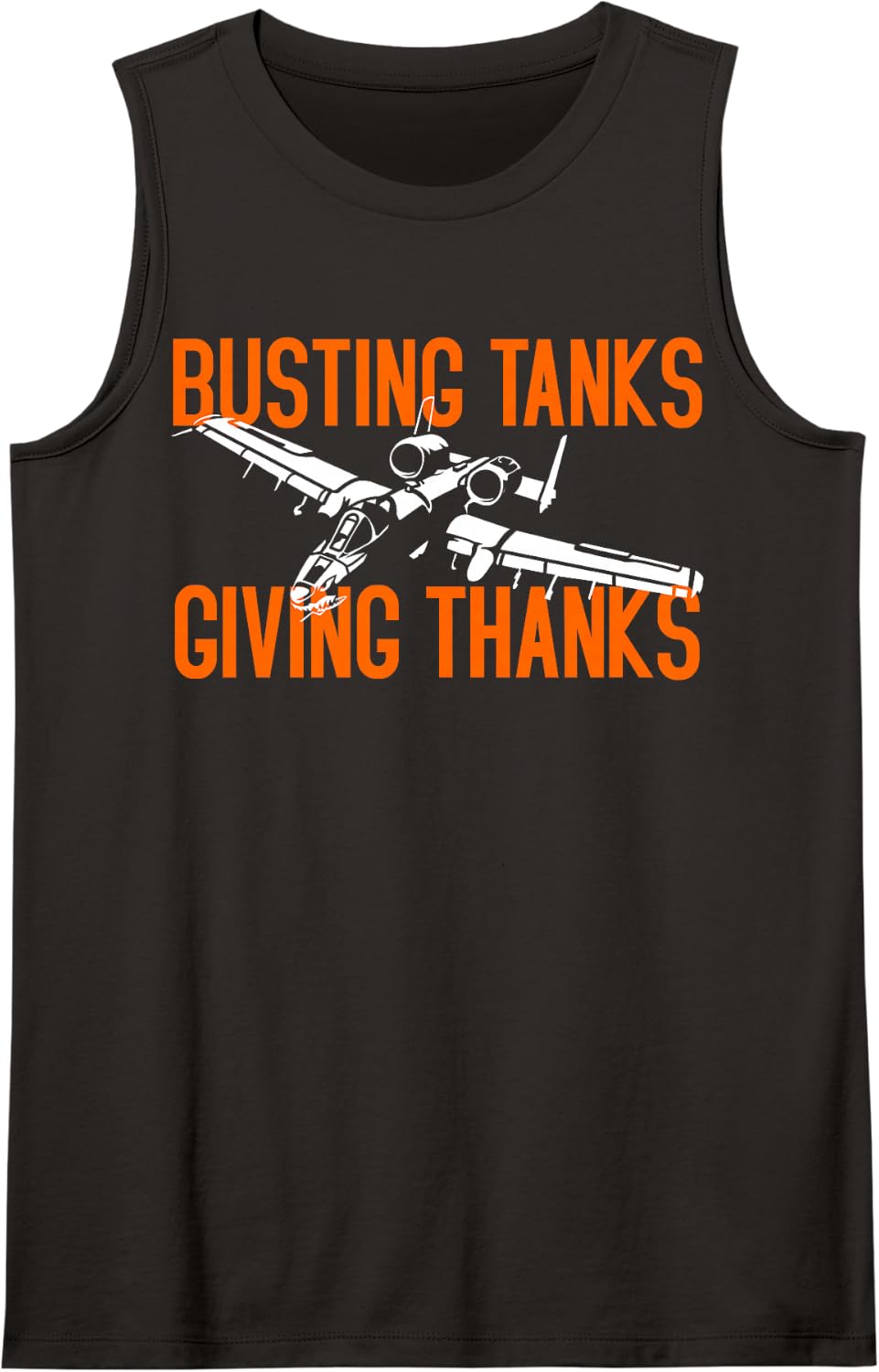 A-10 Warthog Thanksgiving Busting Tanks Giving Thanks Sleeveless Tank Top - Black