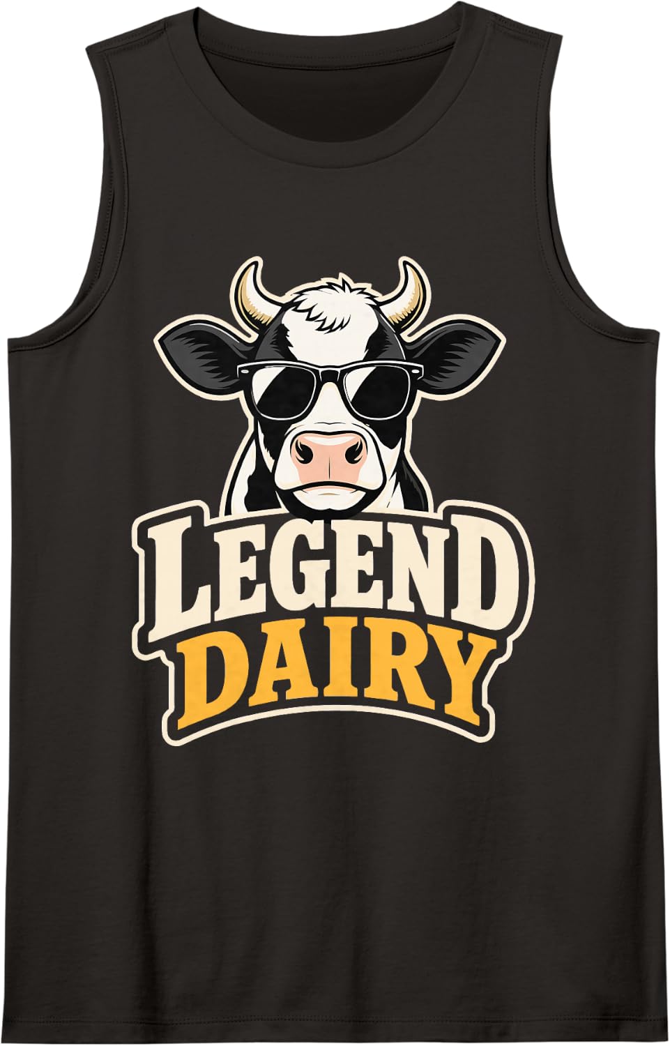 Vintage Dairy Farmer Cow Farming Agriculture Sleeveless Tank Top - Black