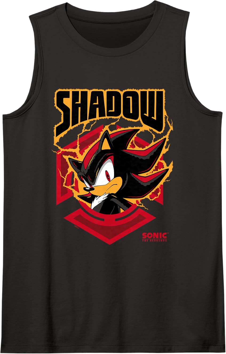 Sonic The Hedgehog Shadow The Hedgehog Electric Portrait Sleeveless Tank Top - Black