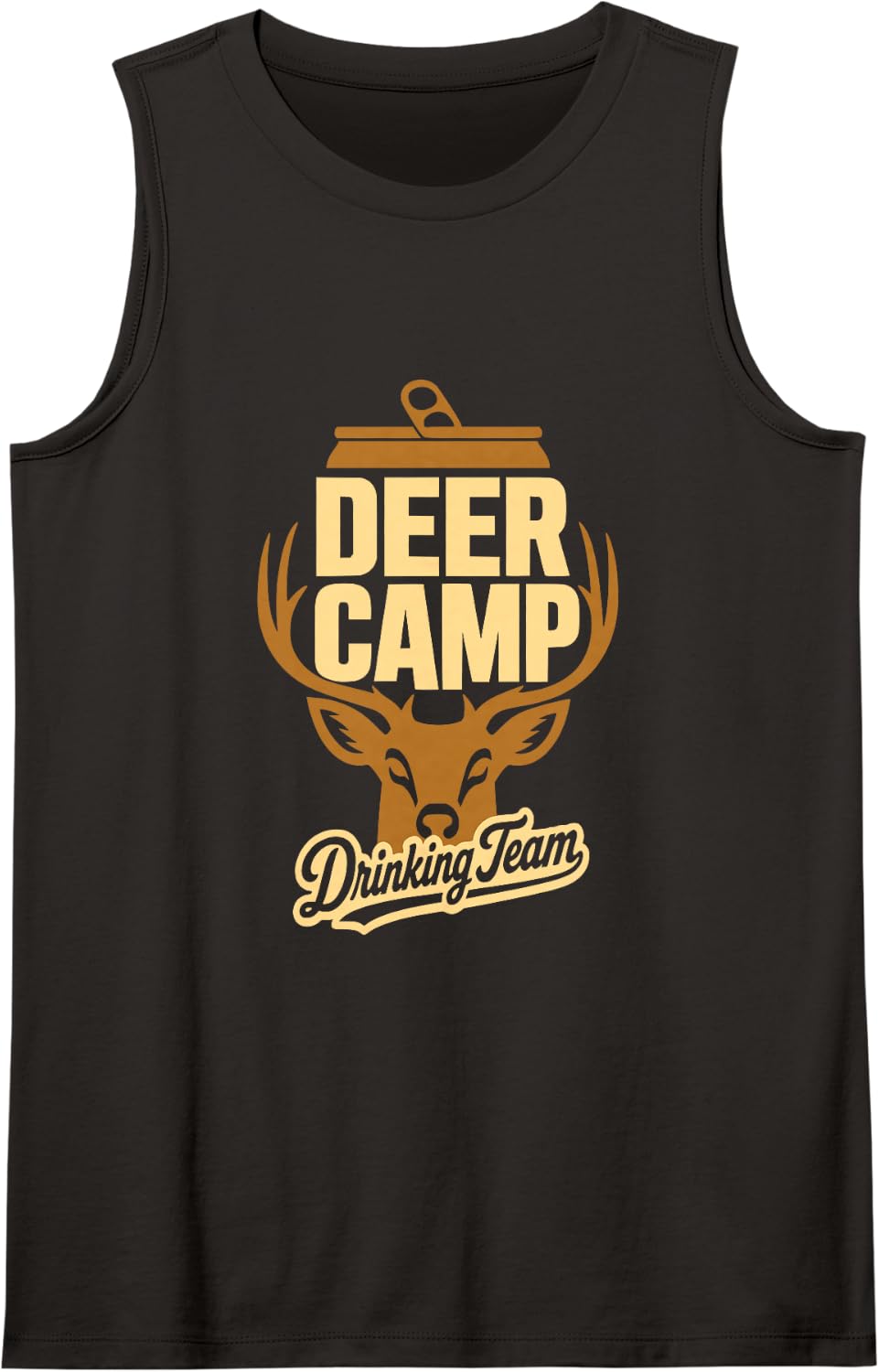 Deer Camp Drinking Team - Funny Buck Deer Hunting Sleeveless Tank Top - Black