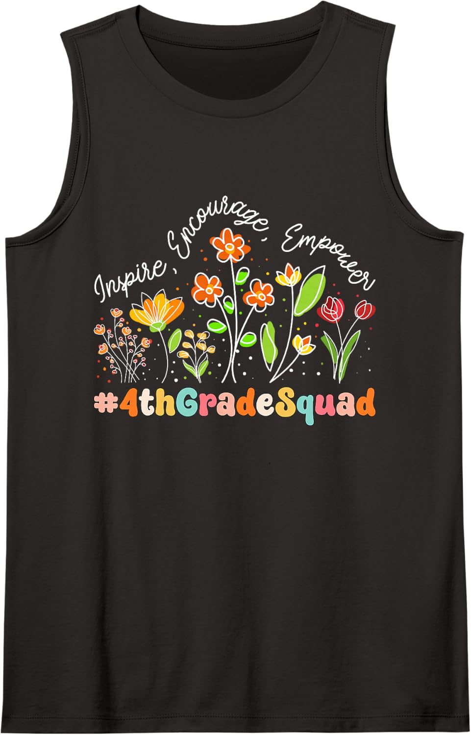 4th Grade Squad Appreciation Week Teacher Back to School Sleeveless Tank Top - Black