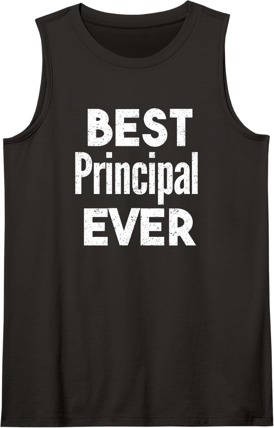 Distressed Best Principal Ever Sleeveless Tank Top - Black