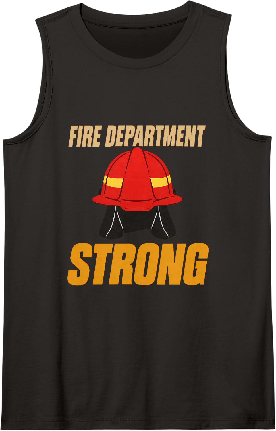 Fire Department Strong Firefighters Firefighter Bunker Gear Sleeveless Tank Top - Black