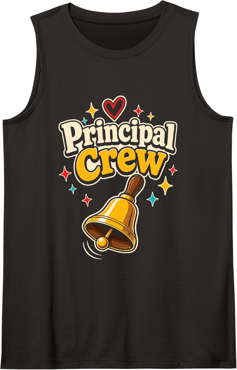 Elementary School Principal Crew Office Staff Squad Sleeveless Tank Top - Black