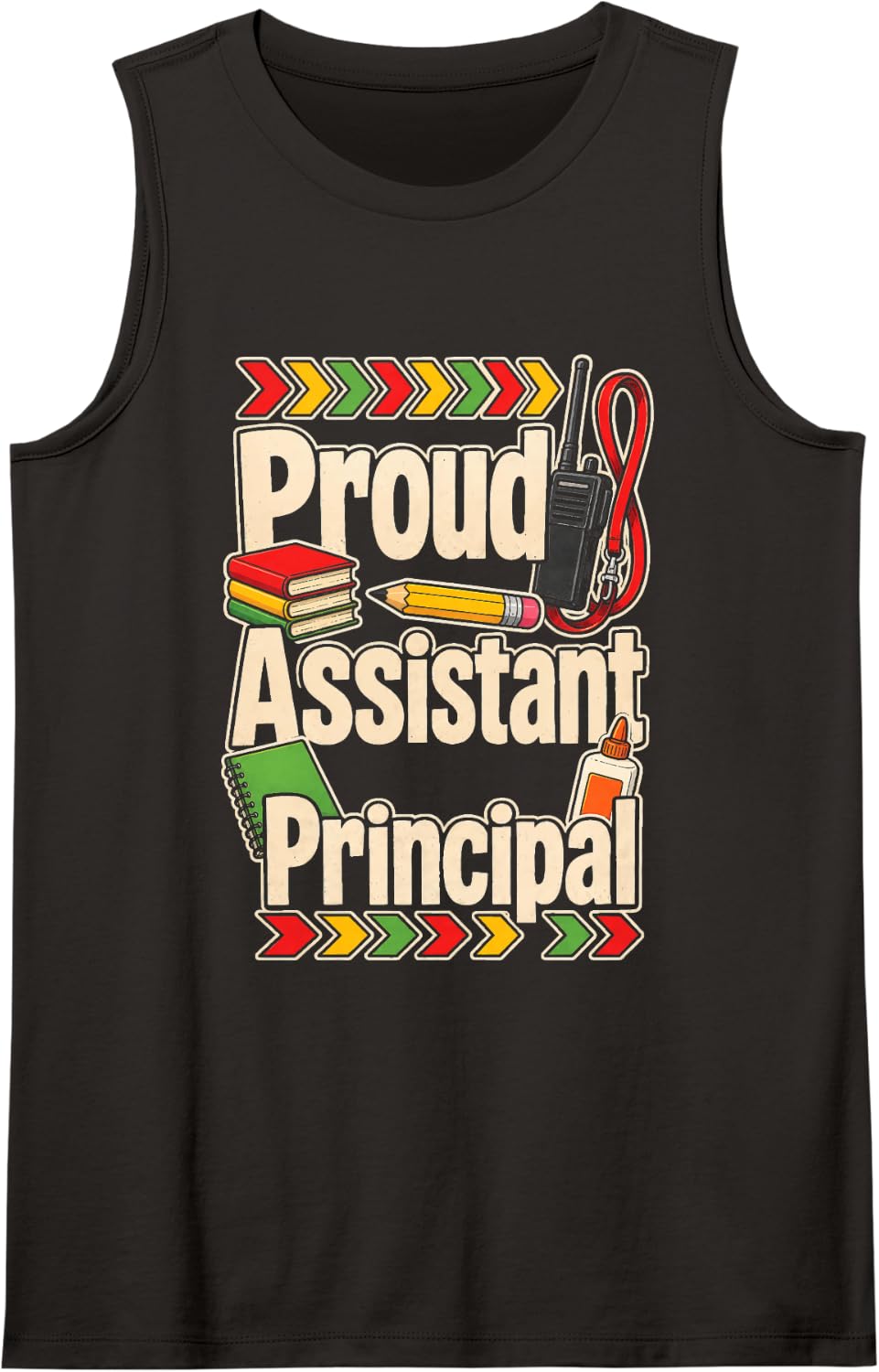 Assistant Principal Proud Elementary School Office Gift Sleeveless Tank Top - Black