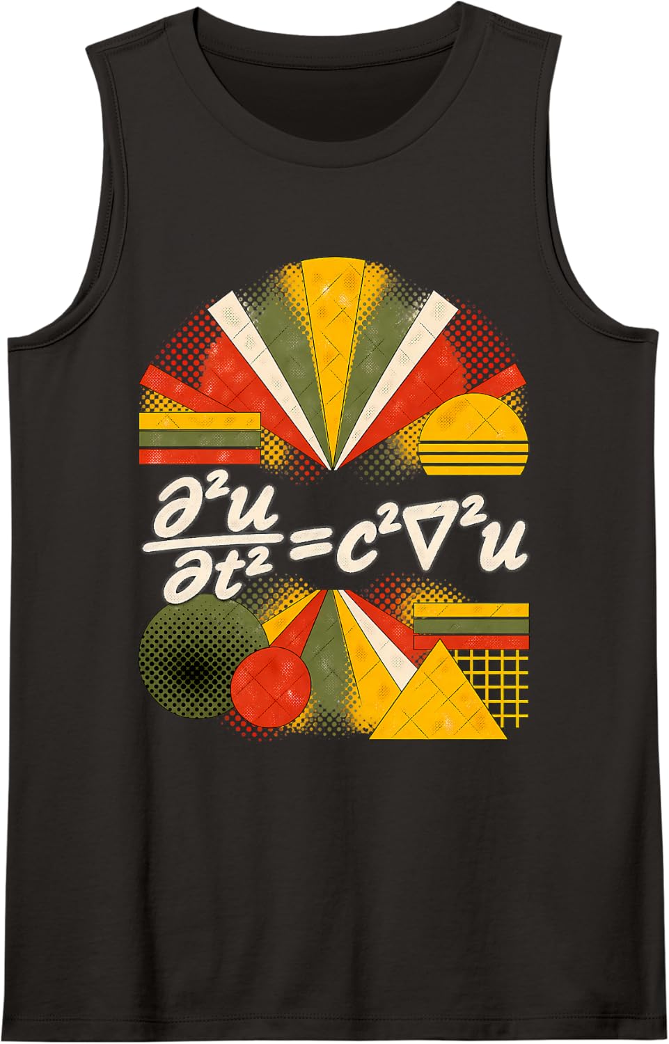 d'Alembert Wave Equation Physics Design Sleeveless Tank Top - Black