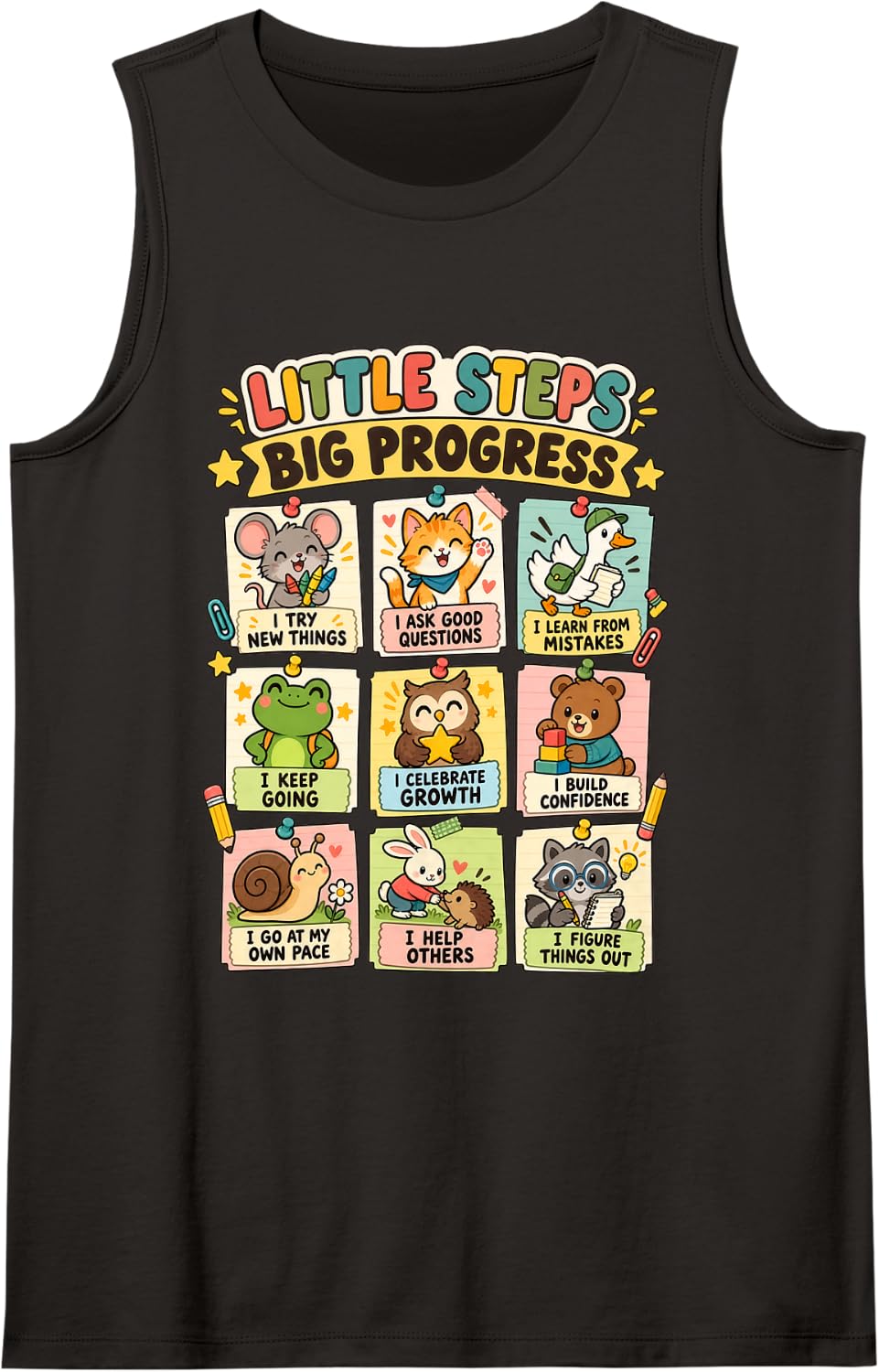 Adorable Animals for Elementary Educators, School Counselors Sleeveless Tank Top - Black